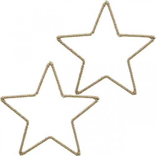 Floristik24 Décoration de l&#39;Avent, étoile de décoration de Noël, étoile décorative jute L20cm 5 pcs
