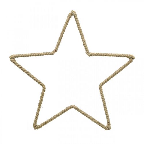 Floristik24 Décoration de l'Avent, étoile de décoration de Noël, étoile décorative jute L24,5 cm 5 pièces