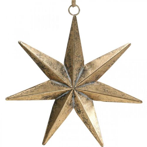 Floristik24 Décoration de Noël pendentif étoile dorée aspect antique 30,5 cm