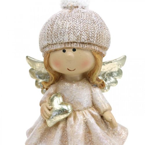 Floristik24 Décoration de l&#39;Avent Ange de Noël, figure de coeur d&#39;ange H16.5cm 2pcs