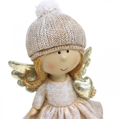 Floristik24 Décoration de l&#39;Avent Ange de Noël, figure de coeur d&#39;ange H16.5cm 2pcs