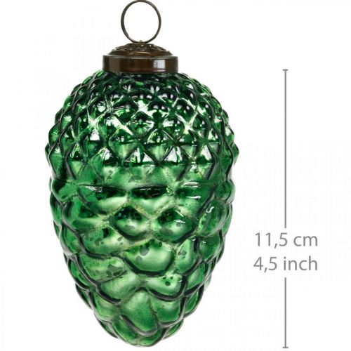 Floristik24 Décoration de l'Avent, cônes décoratifs, fruits d'automne en vrai verre, aspect antique Ø7cm H11,5cm 6pcs