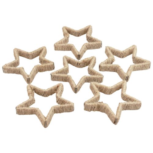 Floristik24 Décoration de l&#39;Avent Décoration de Noël étoile étoile décorative jute 13,5 cm 6pcs