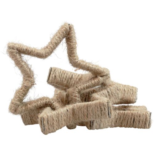 Floristik24 Décoration de l&#39;Avent Décoration de Noël étoile étoile décorative jute 13,5 cm 6pcs
