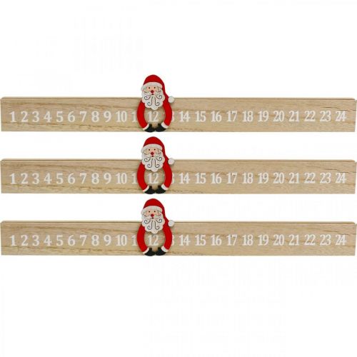 Floristik24 Calendrier de l'avent bois bande de l'avent déco avènement 48.5cm 3pcs
