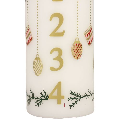 Floristik24 Bougie du calendrier de l'Avent Bougie de l'Avent bougie blanche 150/65mm