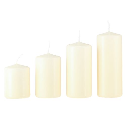 Article Bougies de l&#39;Avent de différentes hauteurs, crème, 6/8/10/12 cm, 4 pièces