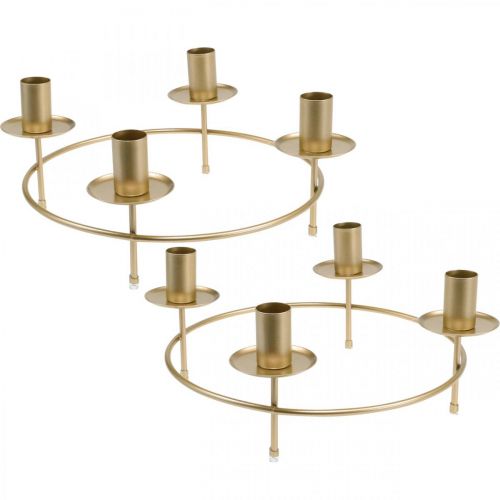 Bougie anneau tige bougies bougeoir or Ø28cm H11cm 2pcs