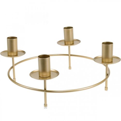 Article Bougie anneau tige bougies bougeoir or Ø28cm H11cm 2pcs