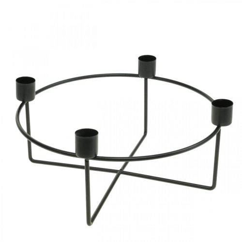 Bougeoir pour 4 bougies métal noir H11cm Ø24.5cm