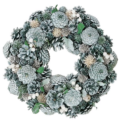 Couronne de l'Avent avec cônes vert Ø35cm | Floristik24.fr