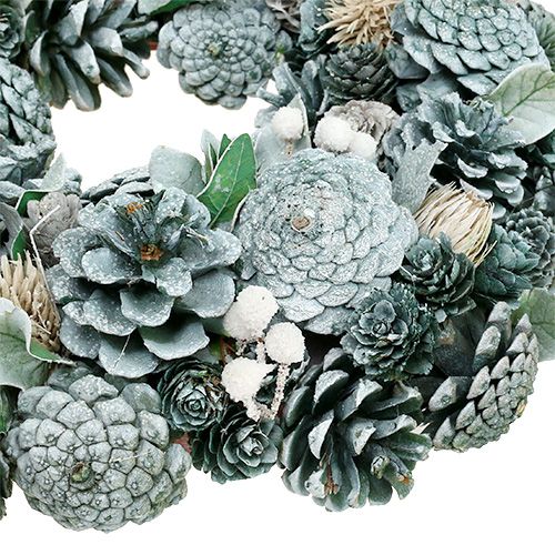 Couronne de l'Avent avec cônes vert Ø35cm | Floristik24.fr