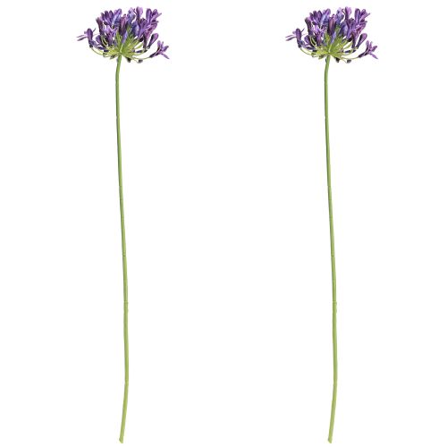 Article Agapanthe fleurs artificielles décoration violette lys 75cm 2pcs