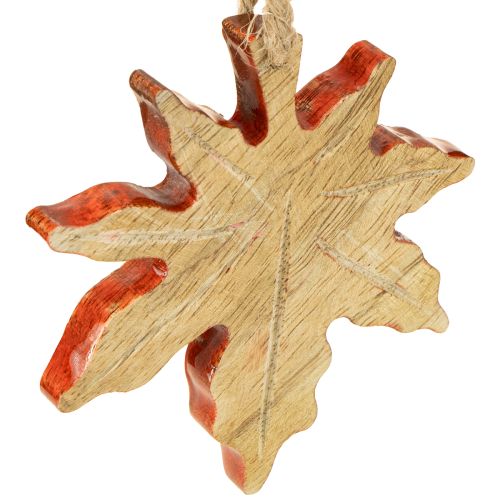 Floristik24 Décoration en bois de feuille d&#39;érable automne vert rouge marron H10cm 6 pièces