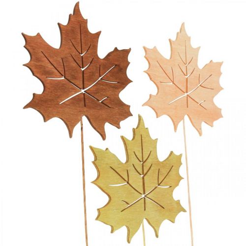 Article Piquet de jardin d&#39;automne en bois de feuille d&#39;érable W9.5cm L31cm 12pcs