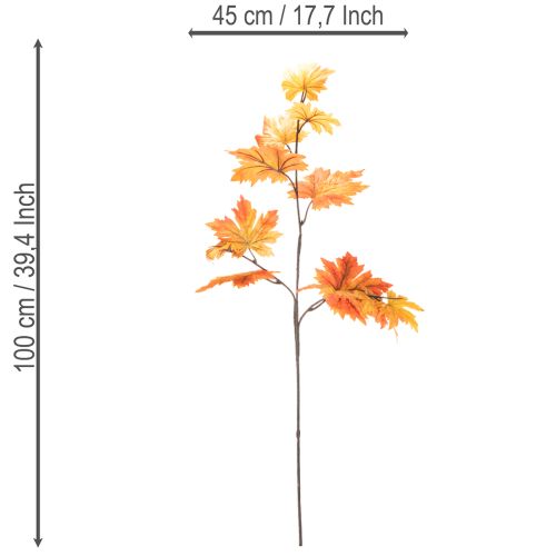 Branche d'érable artificielle 100 cm en couleurs d'automne | Floristik24.fr