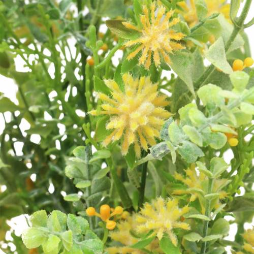 Article Bouquet avec gazon et fleurs artificielles jaune 53cm