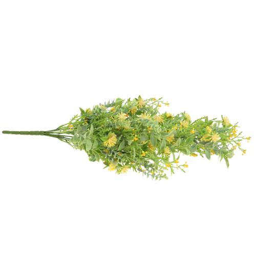 Floristik24 Bouquet avec gazon et fleurs artificielles jaune 53cm