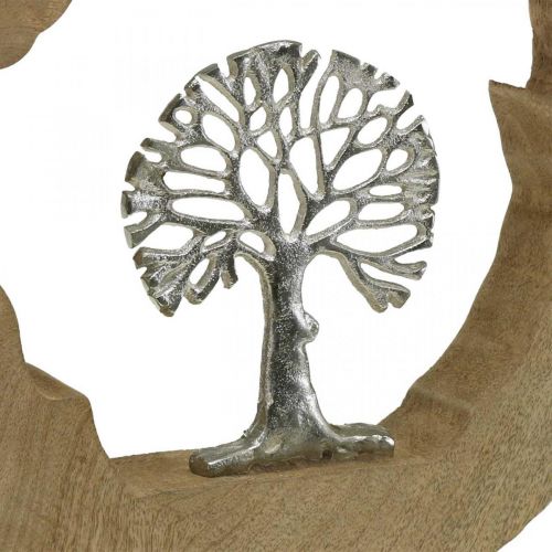 Article Arbre décoration de table bois à placer bois de manguier naturel, métal 32×5×34cm