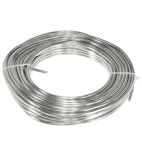 Article Fil d&#39;aluminium fil artisanal argenté brillant fil décoratif Ø5mm 1kg