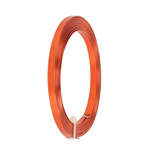 Floristik24 Fil plat d’aluminium en orange 5mm x 1mm 2,5m
