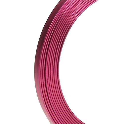 Floristik24 Fil plat d’aluminium en rose vif 5mm x 1mm 2,5m