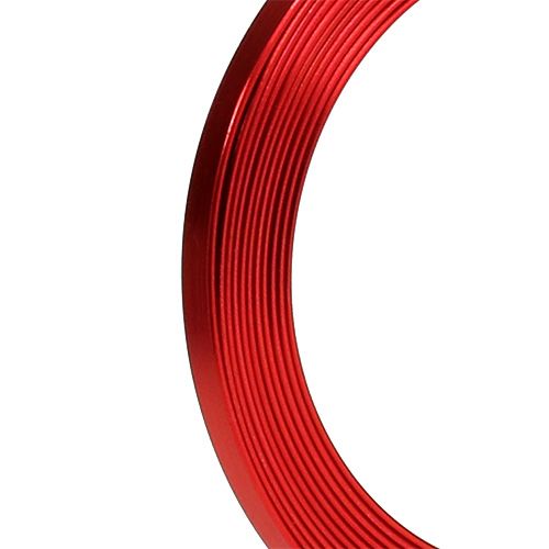 Floristik24 Fil plat d’aluminium en rouge 5mm x 1mm 2,5m