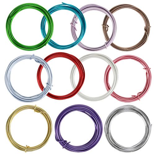 Floristik24 Fil d’aluminium 2mm Multicolore 3m