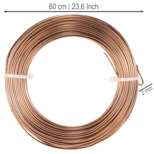 Fil d'aluminium 2 mm marron pour floristique et bricolage 60 m 500 g | Floristik24.fr