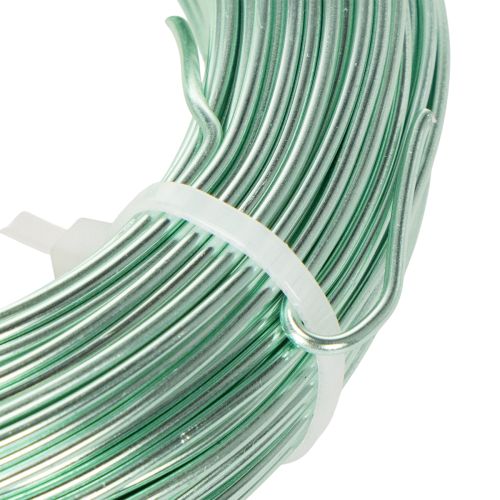 Fil aluminium 2 mm 60 m vert menthe pour bricolage et décoration | Floristik24.fr