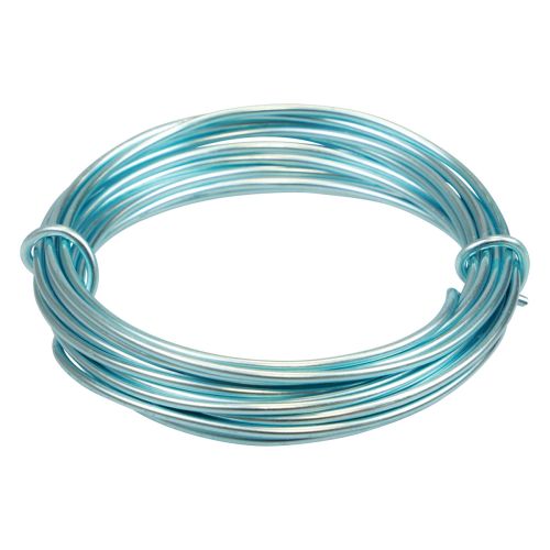 Floristik24 Fil d&#39;aluminium 2mm fil d&#39;aluminium fil de bijoux bleu clair 3m