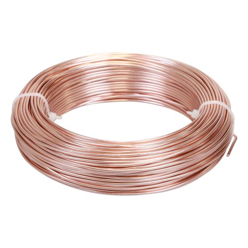 Floristik24 Fil d&#39;aluminium fil d&#39;aluminium 2mm fil de bijoux or rose 60m 500g