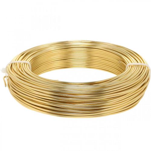 Article Fil alu doré Ø2mm fil déco fil artisanal rond 500g 60m