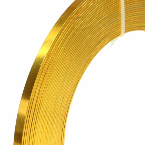 Floristik24 Fil plat en aluminium 5mm 10m fil de métier jaune soleil