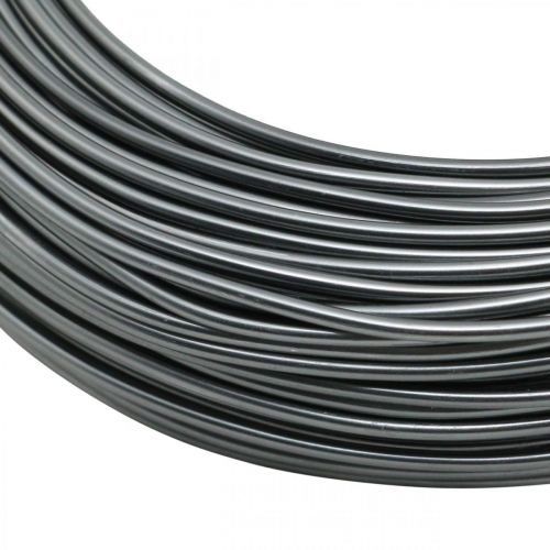 Fil aluminium Ø2mm fil déco anthracite rond 480g
