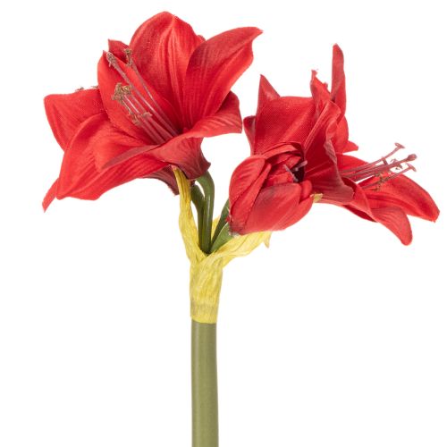 Fleur d'amaryllis rouge artificielle avec tige, décoration florale pour Noël, 50 cm | Floristik24.fr