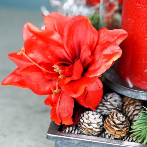 Floristik24 Amaryllis artificiel grand rouge 96,5cm