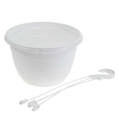 Article Panier à fleurs suspendu 25cm blanc