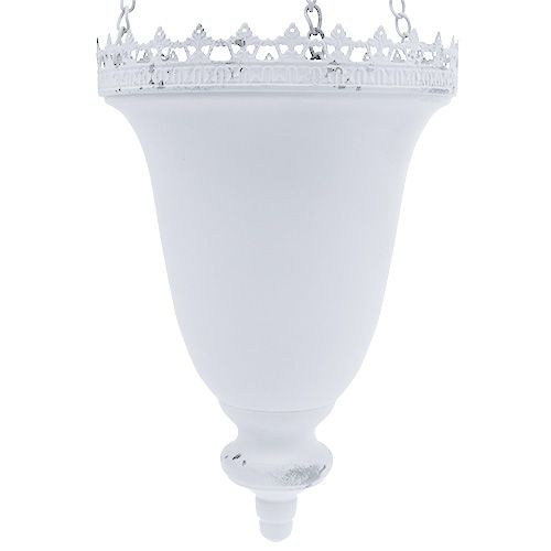 Floristik24 Panier suspendu en métal blanc Ø21cm H30cm