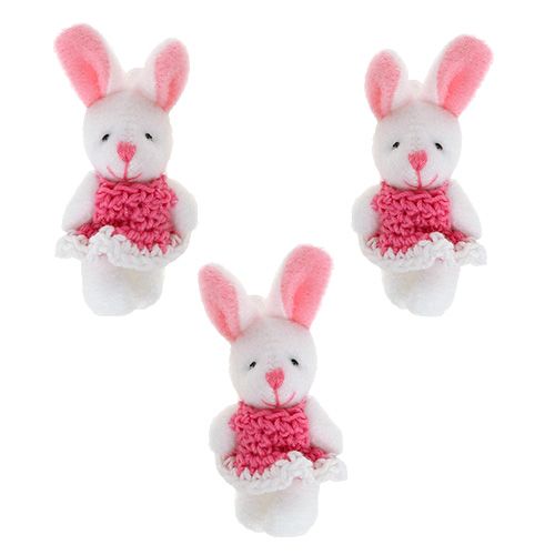 Article Pendentif Lapin 5,5 cm Rose 9 pcs