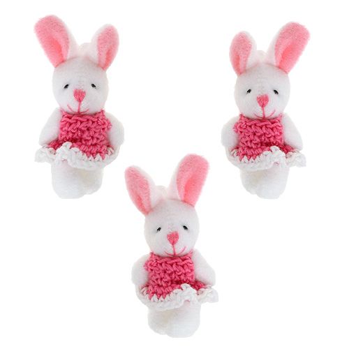 Suspension lapin 5,5 cm rose 9 p.