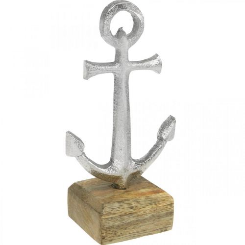 Ancre en métal, décoration maritime, ancre décorative argentée, couleurs naturelles H15cm