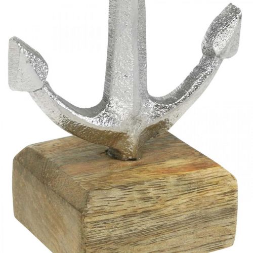 Floristik24 Ancre en métal, décoration maritime, ancre décorative argentée, couleurs naturelles H15cm