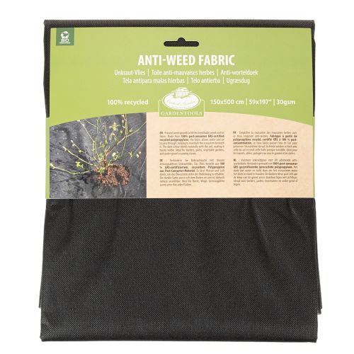 Toile anti-mauvaises herbes 150x500 cm en polypropylène noir