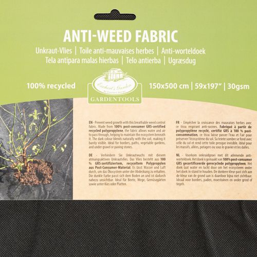 Toile anti-mauvaises herbes 150x500 cm en polypropylène noir | Floristik24.fr