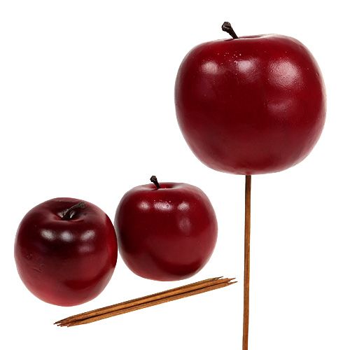 Floristik24 Pomme artificielle rouge Ø7.5cm 6pcs