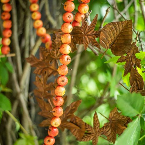 Floristik24 Guirlande pomme composée de 55 mini pommes jaune-orange 113cm