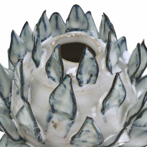 Floristik24 Vase décoratif art choc céramique bleu, blanc Ø9.5cm H9cm