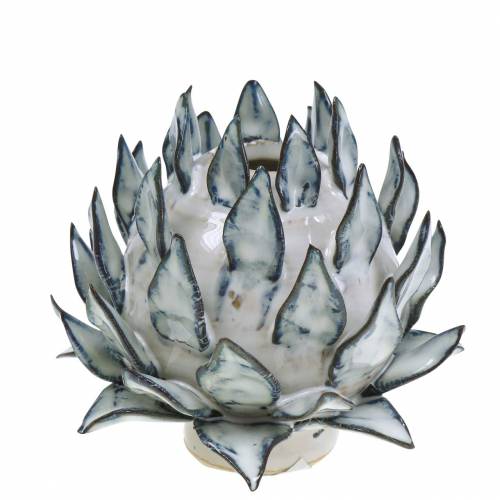 Floristik24 Vase décoratif art choc céramique bleu, blanc Ø9.5cm H9cm