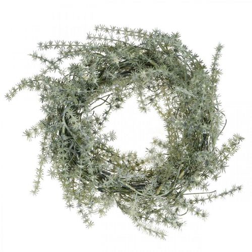 Floristik24 Couronne d&#39;asperges artificielles blanc, gris Couronne d&#39;asperges décorative Ø20cm